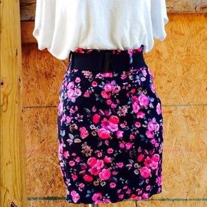 Floral pencil skirt