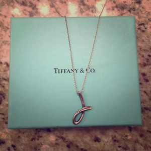 Authentic Tiffany's initial "J" necklace