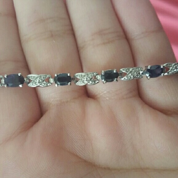 Sterling Silver Sapphire Bracelet - Picture 2 of 4