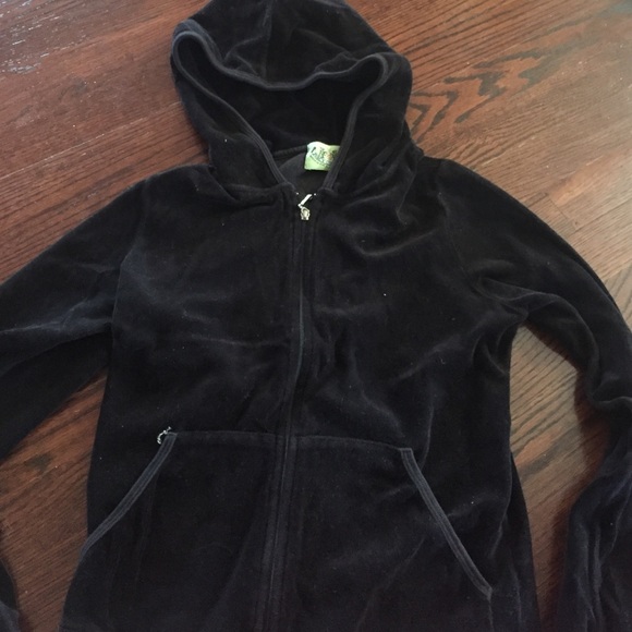 Juicy couture size large black velour zip hoodie
