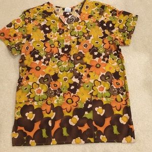 Cherokee floral scrub top