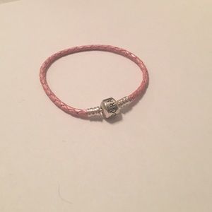 Single Pink Leather Pandora Bracelet