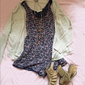 Paper Crane Floral Romper