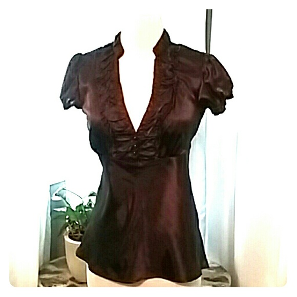 Brown rouched top