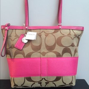 Coach Signature Stripe Tote