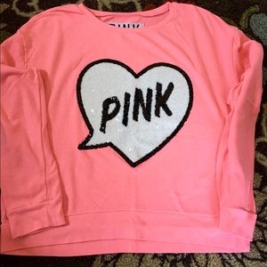 Pink Victoria Secret sweatshirt size large. NWOT