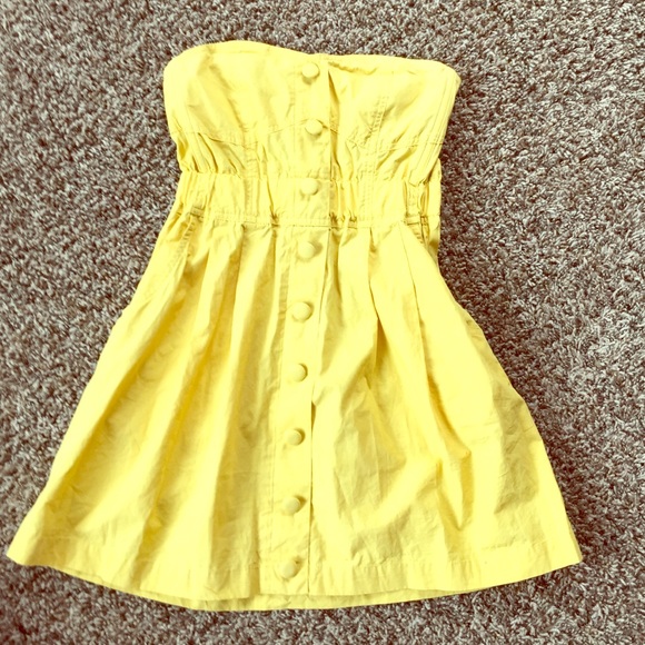 Forever XXI yellow strapless dress