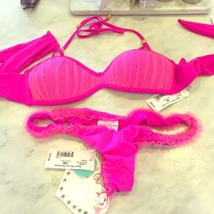 Beach bunny hot pink bikini