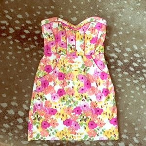 Minuet Strapless Floral Dress