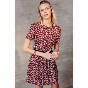 Kimchi Blue Pleated Floral Shirt Dress