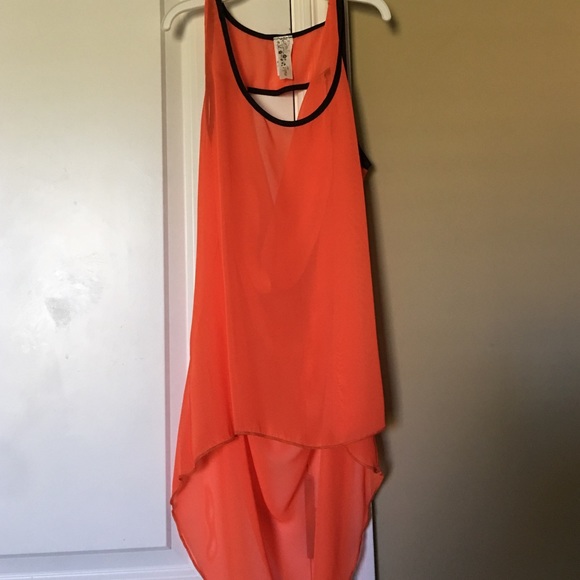 Topia sheer orange top