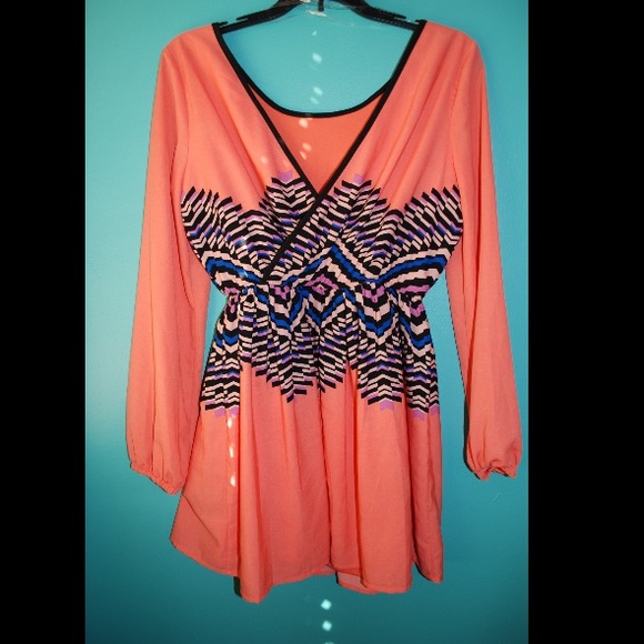 Long sleeve printed dress