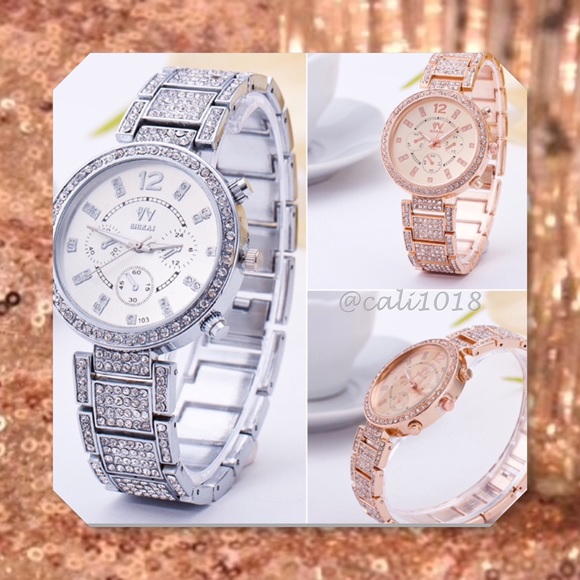 SOLD 🆕Stainless Steel Rose Gold Crystal Watch - Picture 3 of 3