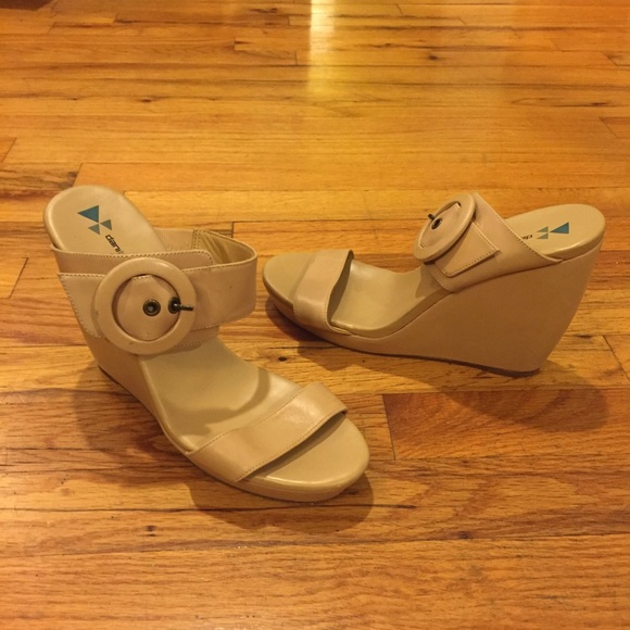 Nude Platform Sandal Wedges - Picture 2 of 4