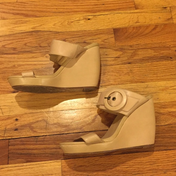 Nude Platform Sandal Wedges - Picture 3 of 4