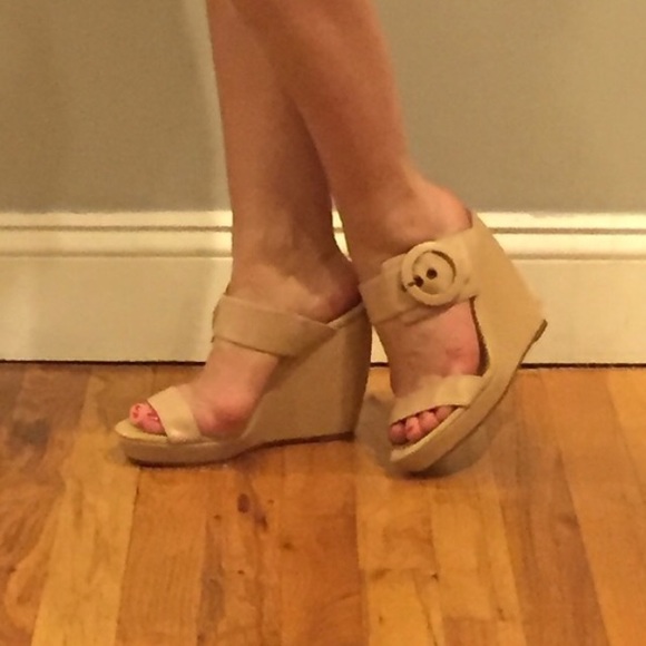 Nude Platform Sandal Wedges - Picture 4 of 4