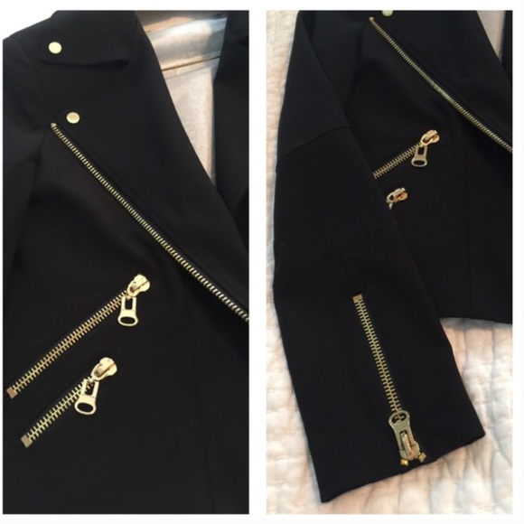 ❌SOLD❌ Calvin Klein Moto jacket w/gold hardware - Picture 3 of 4