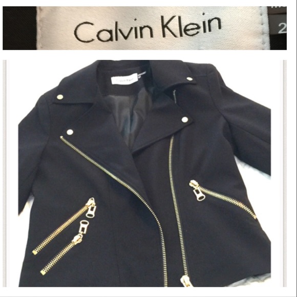 ❌SOLD❌ Calvin Klein Moto jacket w/gold hardware - Picture 4 of 4