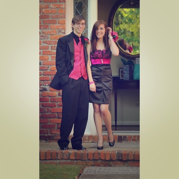 Black and Pink prom dress