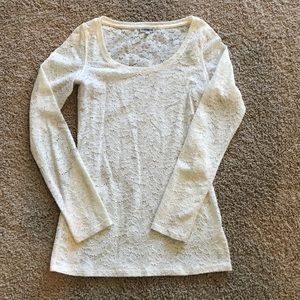 Versatile cream colored lace top