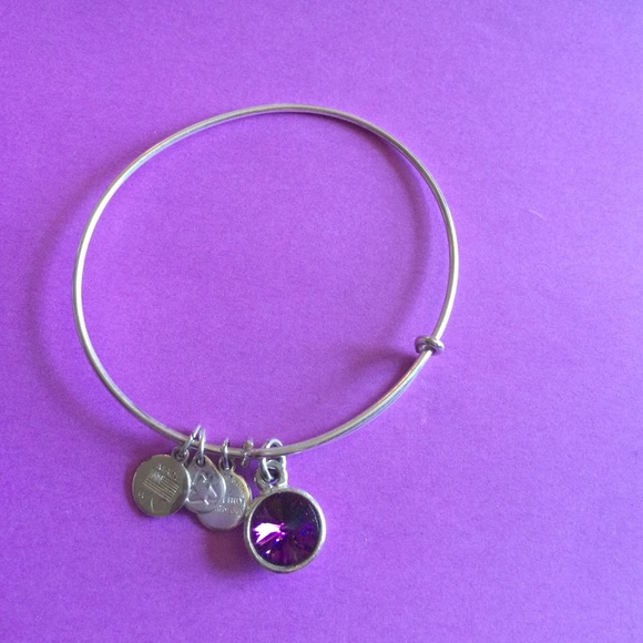 Alex & Ani purple charm bangle