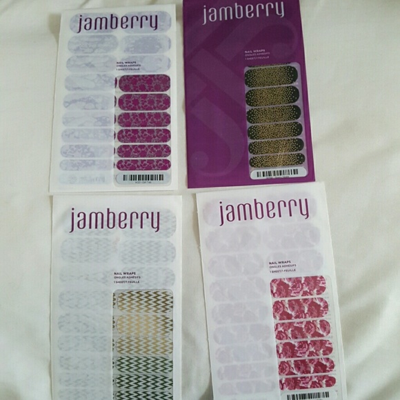 4 PACKS OF JAMBERRY NAIL WRAPS