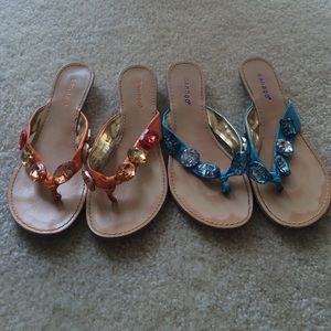 Jeweled Bamboo Sandals GUC summer cute sz 7