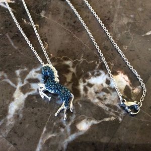 New Horse Pendant with Genuine Blue Diamond Accent