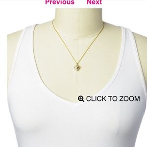 Juicy couture clear gemstone small heart necklace