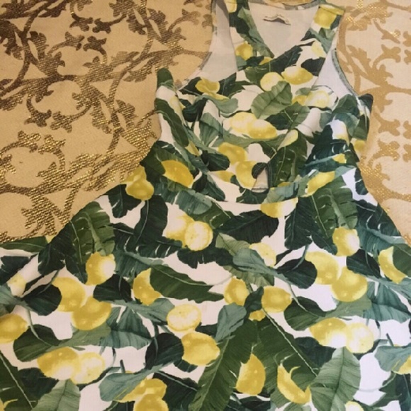 Lemon Print X front Skater Dress - Reposh