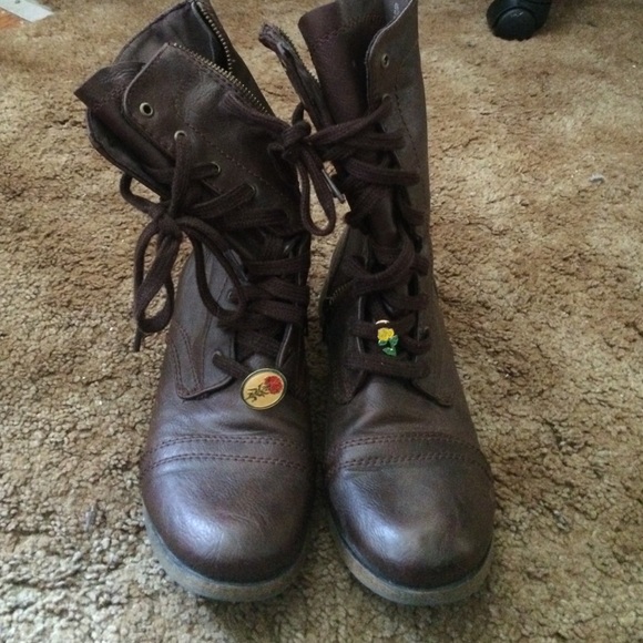 Brown half calf boots