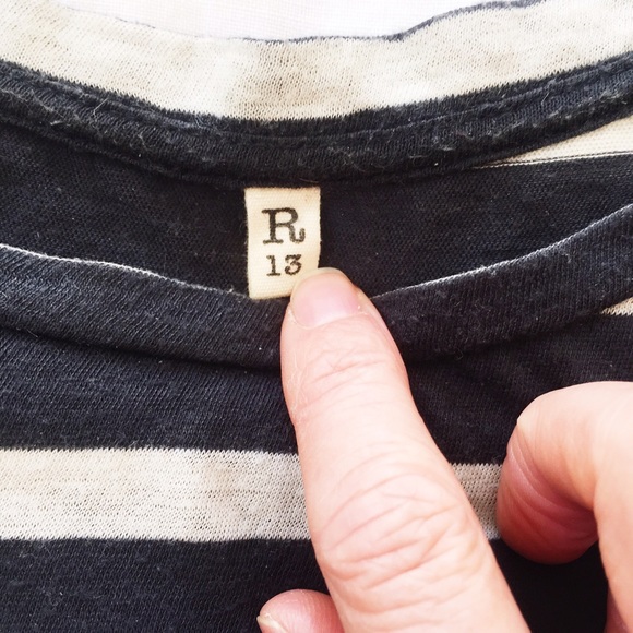 R13 Boyfriend Stripe d T-shirt Size xs - Picture 2 of 4