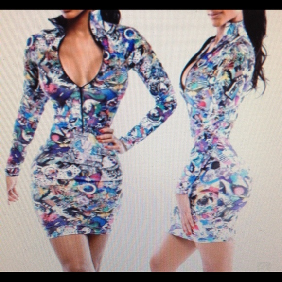 🌈 Sexy Stretch Bodycon Print Dress 🌈