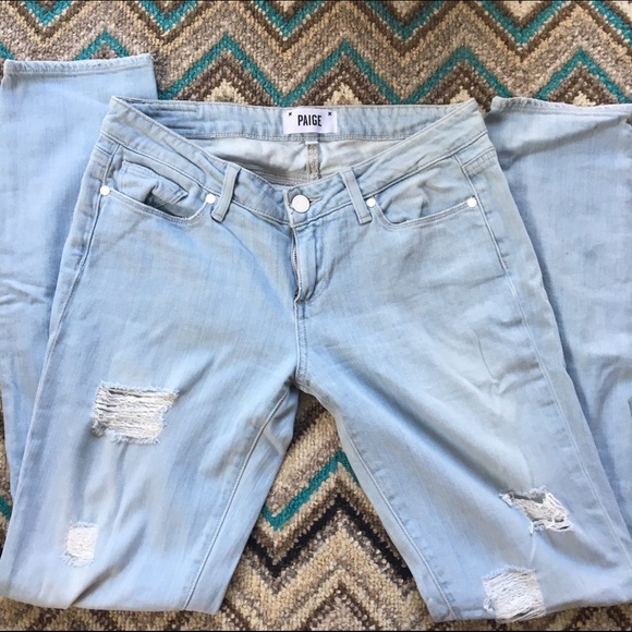 Paige Light Blue Distressed Jeans