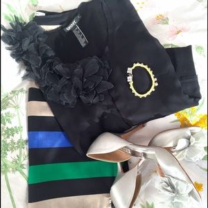 DKNY 3/4 Sleeve Silk Cardigan