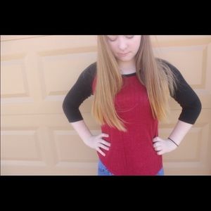 A gorgeous burgundy maroon long sleeve shirt