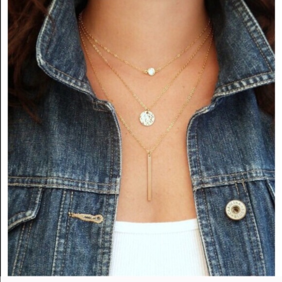 Delicate three layer gold necklace - Picture 1 of 2