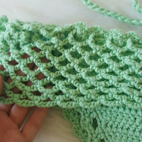 Mint Green Crochet Swimsuit (New) - Picture 4 of 4