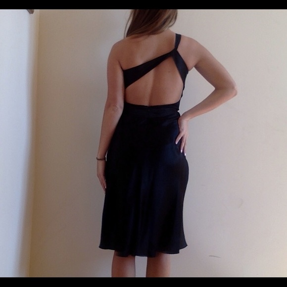 Black one shoulder, back detail