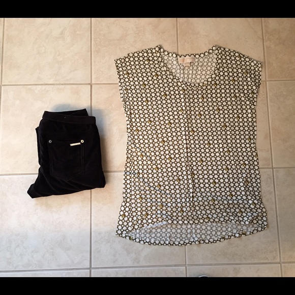 Michael Kors Drapey Topp and Corduroy Leggings