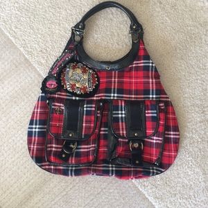 Betsey Johnson Betseyville Plaid Handbag Purse