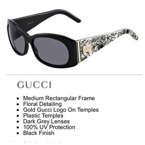 Authentic Gucci Floral Detail Women's Sunglasses