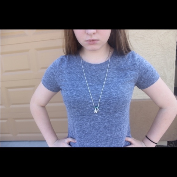 a gray tee