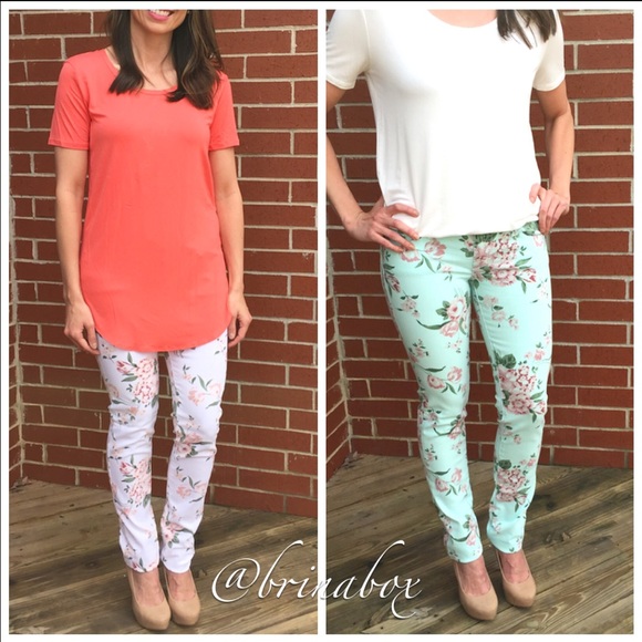 Glg Denim - White floral skinny jeans