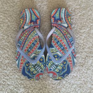 Vera Bradley Marina Paisley Flip Flops sz 7