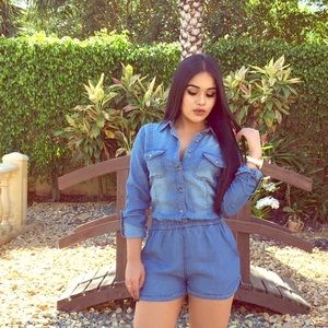 Denim romper