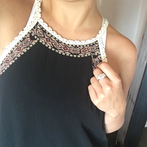 Black dress with Aztec pattern