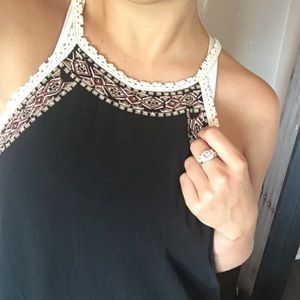 Black dress with Aztec pattern