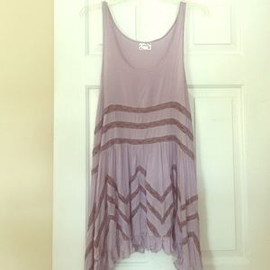 FP Voile and Lace Trapeze Slip Lavender