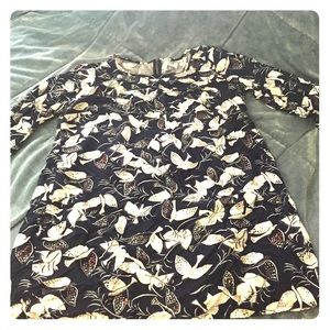 Bird patterned fall dress